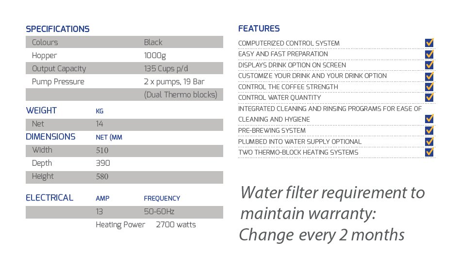 Blue Ice Azzurri Supremo Pro Bean to Cup Coffee Machine